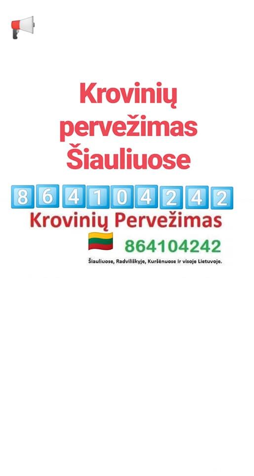  Krovinių pervežimas Šiauliuose