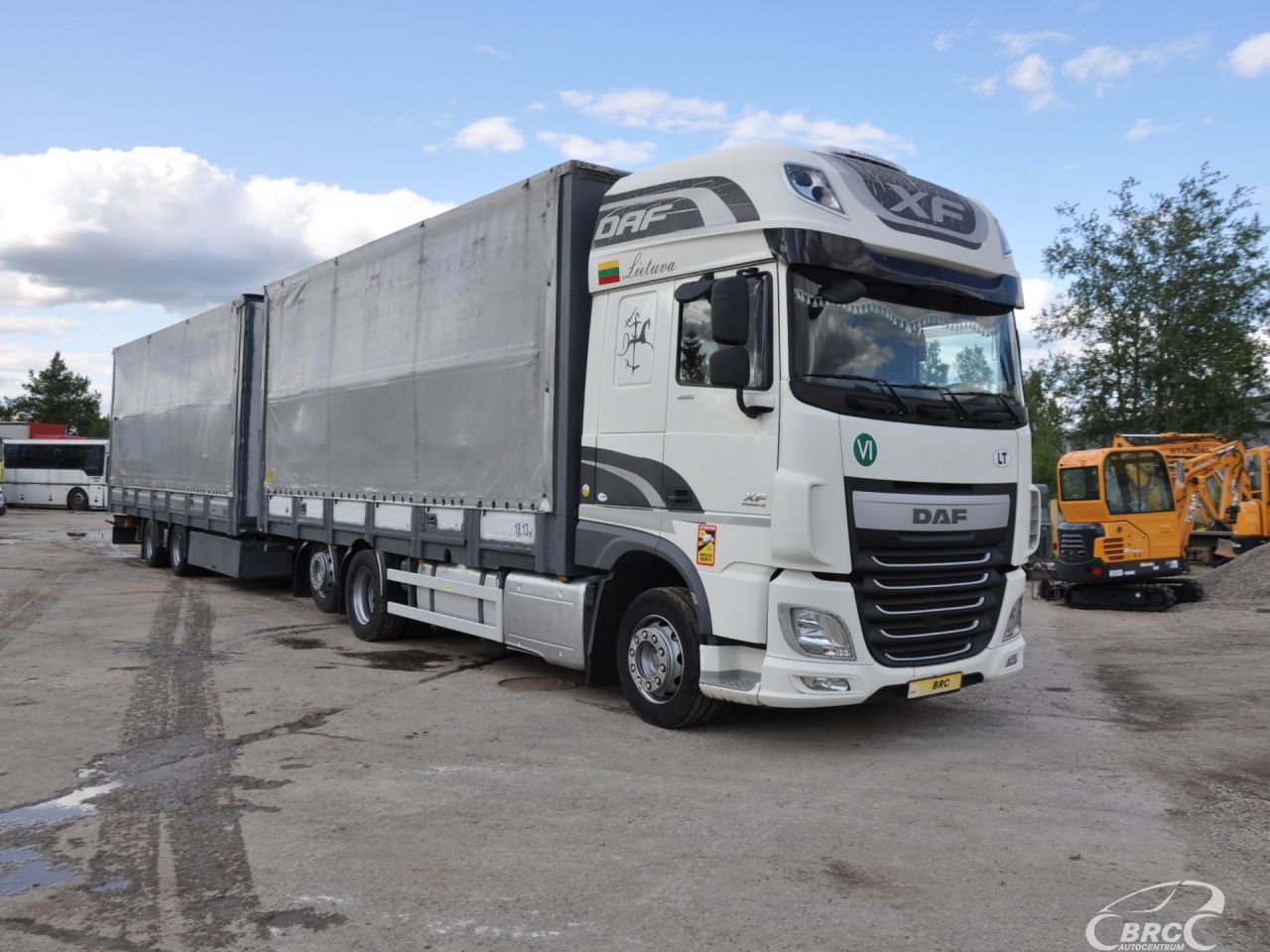 DAF XF 460 FAR + trailer Krone. .., Bortiniai su tentu | 2