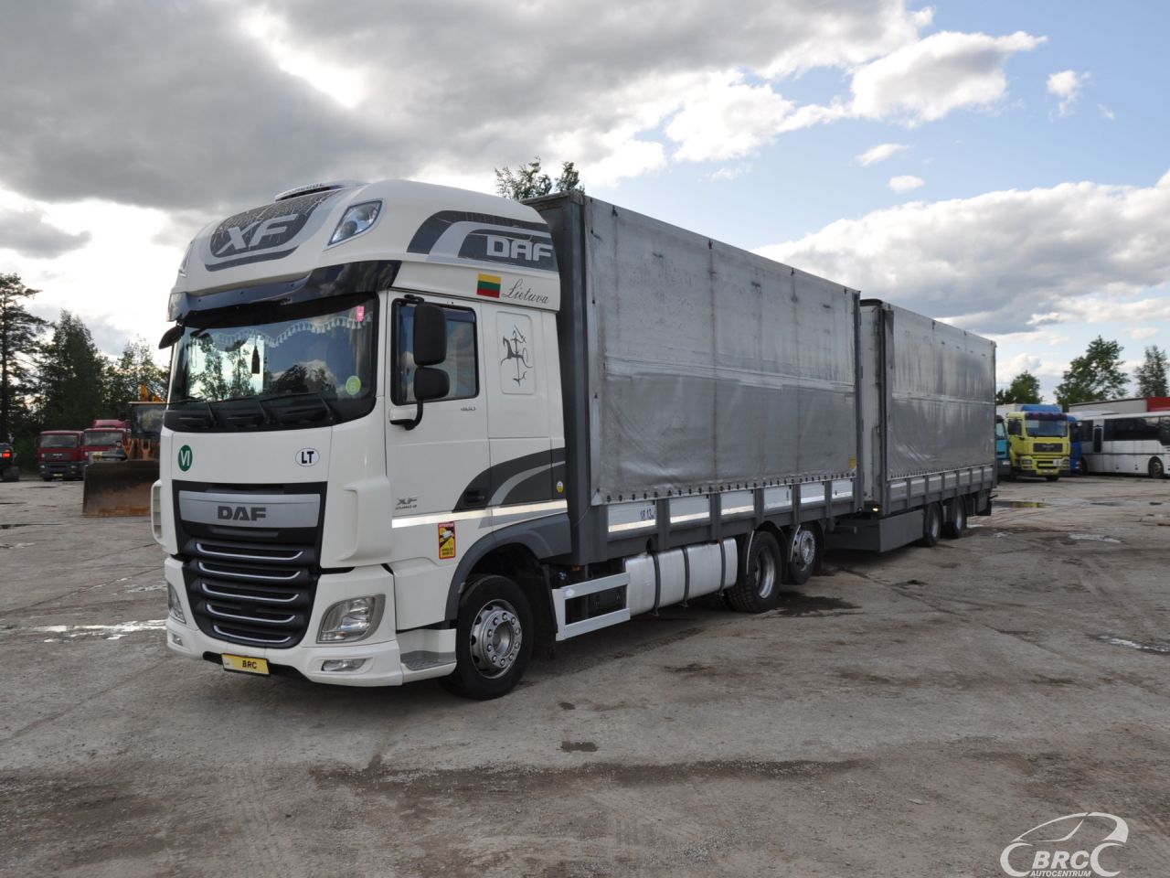 DAF XF 460 FAR + trailer Krone. .., Bortiniai su tentu | 1