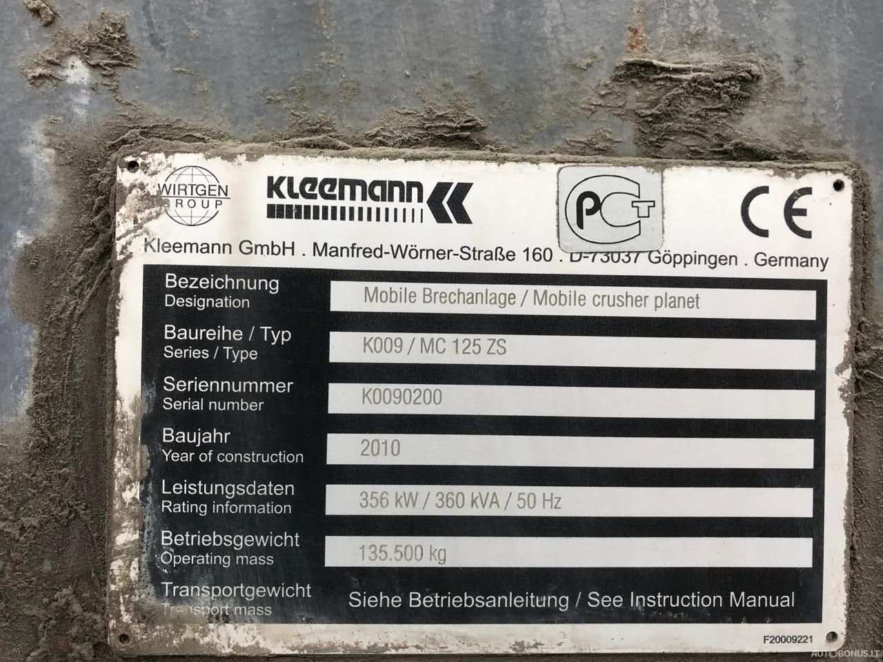 Klemman Mobicat MC 125 Z, Machine for pulverization of stones | 2