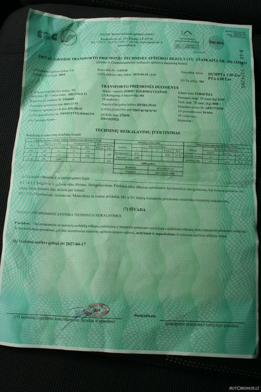 Ford Tourneo Custom, Пассажирские до 3,5 т | 14